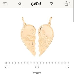 ISO 1/2 Kissing Skull Friend Charm Set, Yellow Gold